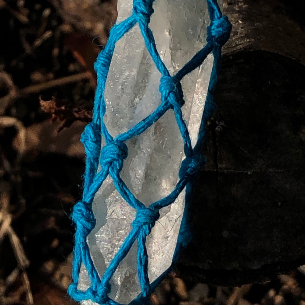 Clear Quartz Raw Macrame Necklace - Picture 5 of 8